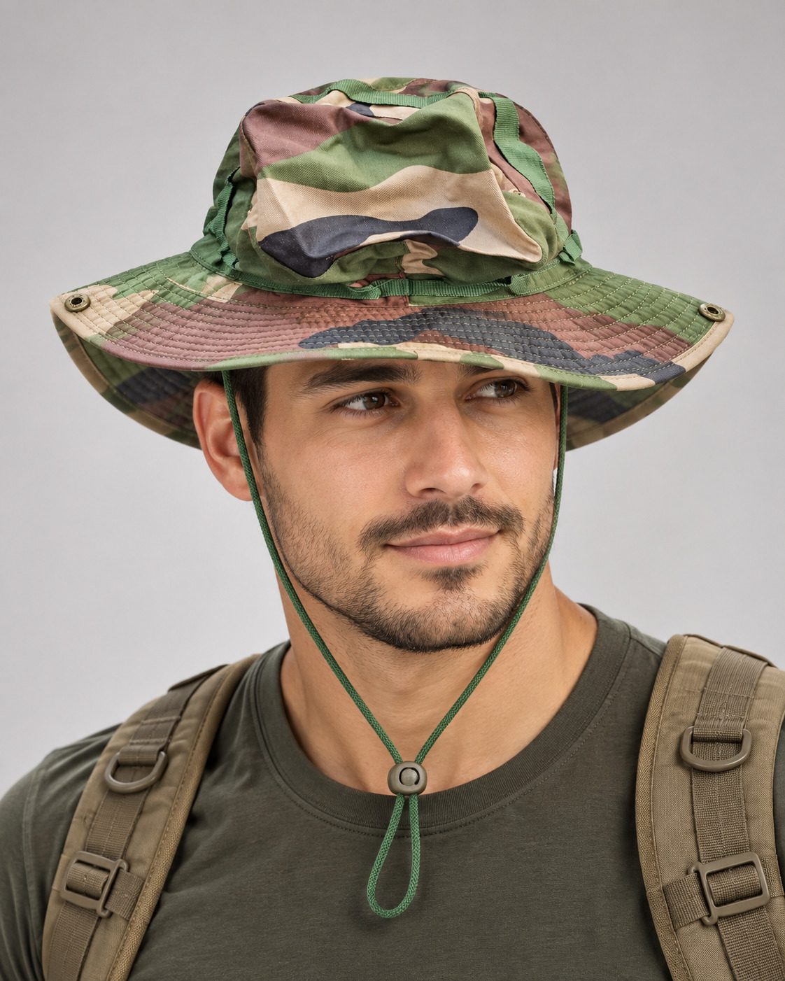 Military Camouflage Boonie Hat – Adjustable Outdoor Sun Hat