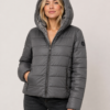 US Polo Assn. Women’s Reversible Hooded Jacket – Grey Faux Fur