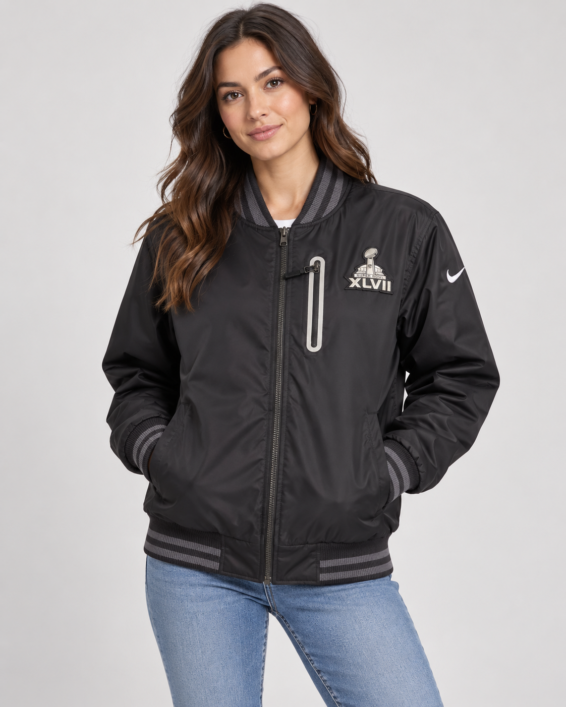Nike Super Bowl XLVIII Reversible Jacket – Black Zip-Up