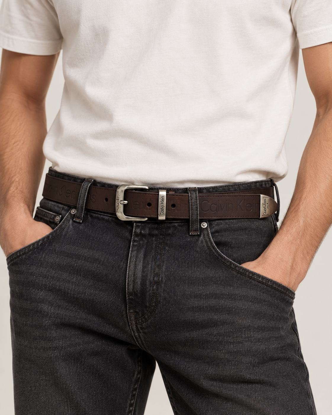 Calvin Klein Vintage Leather Belt – Brown Size Small