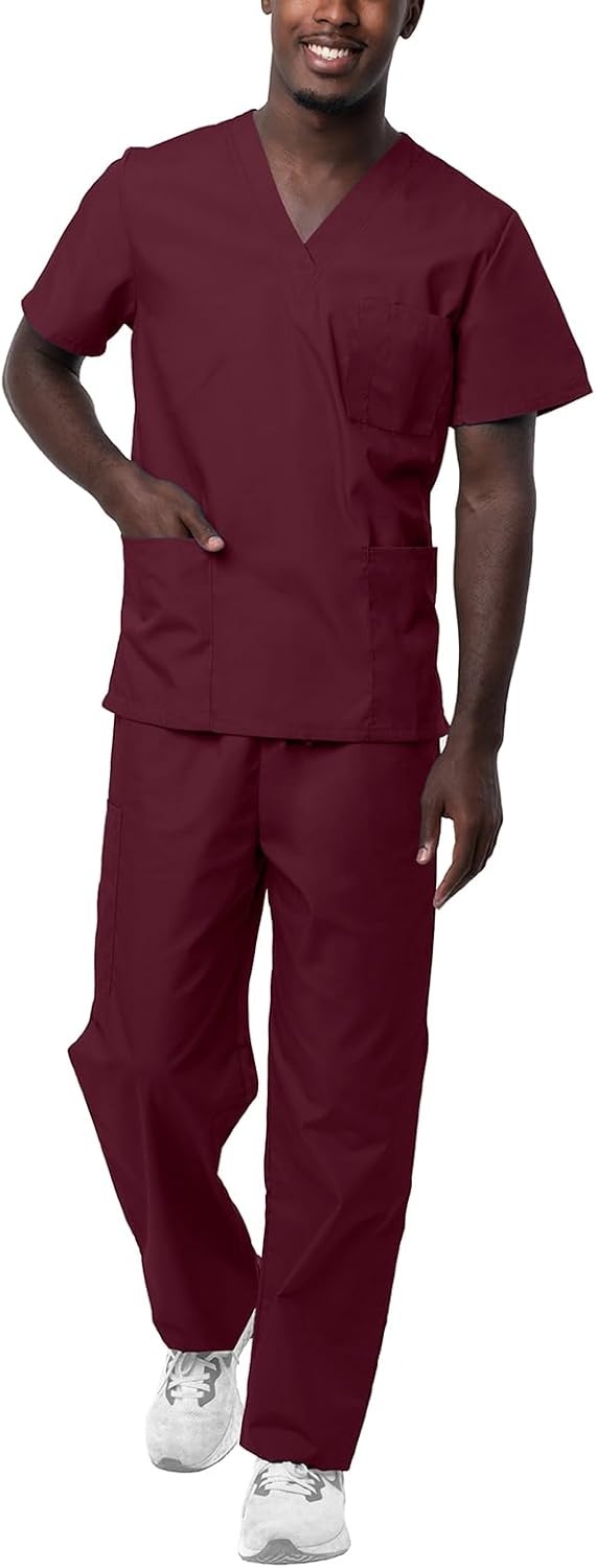 Sivvan Unisex Scrubs Set – V-Neck Top & Drawstring Pants (10)