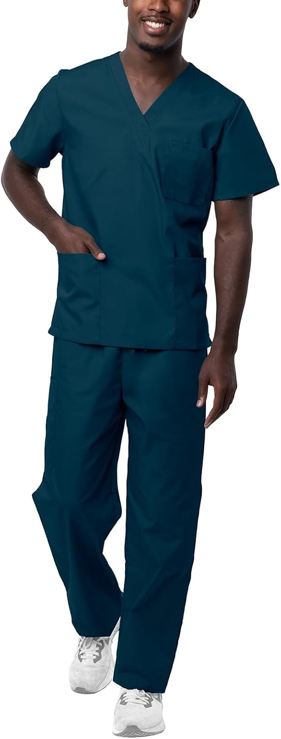 Sivvan Unisex Scrubs Set – V-Neck Top & Drawstring Pants (11)