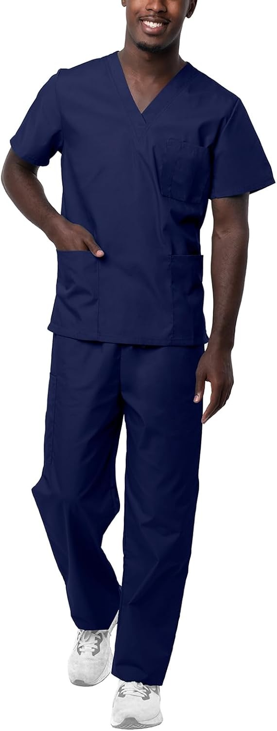 Sivvan Unisex Scrubs Set – V-Neck Top & Drawstring Pants (12)
