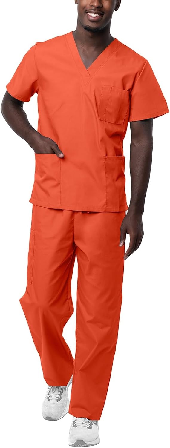 Sivvan Unisex Scrubs Set – V-Neck Top & Drawstring Pants (13)