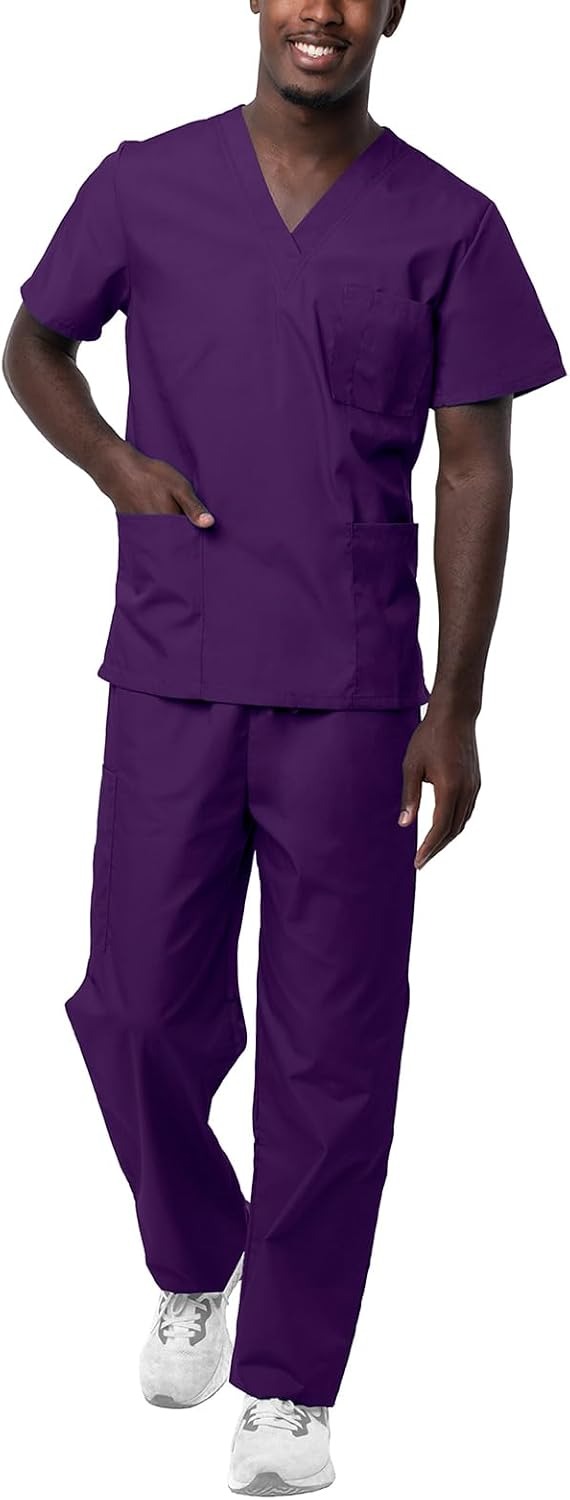 Sivvan Unisex Scrubs Set – V-Neck Top & Drawstring Pants (15)