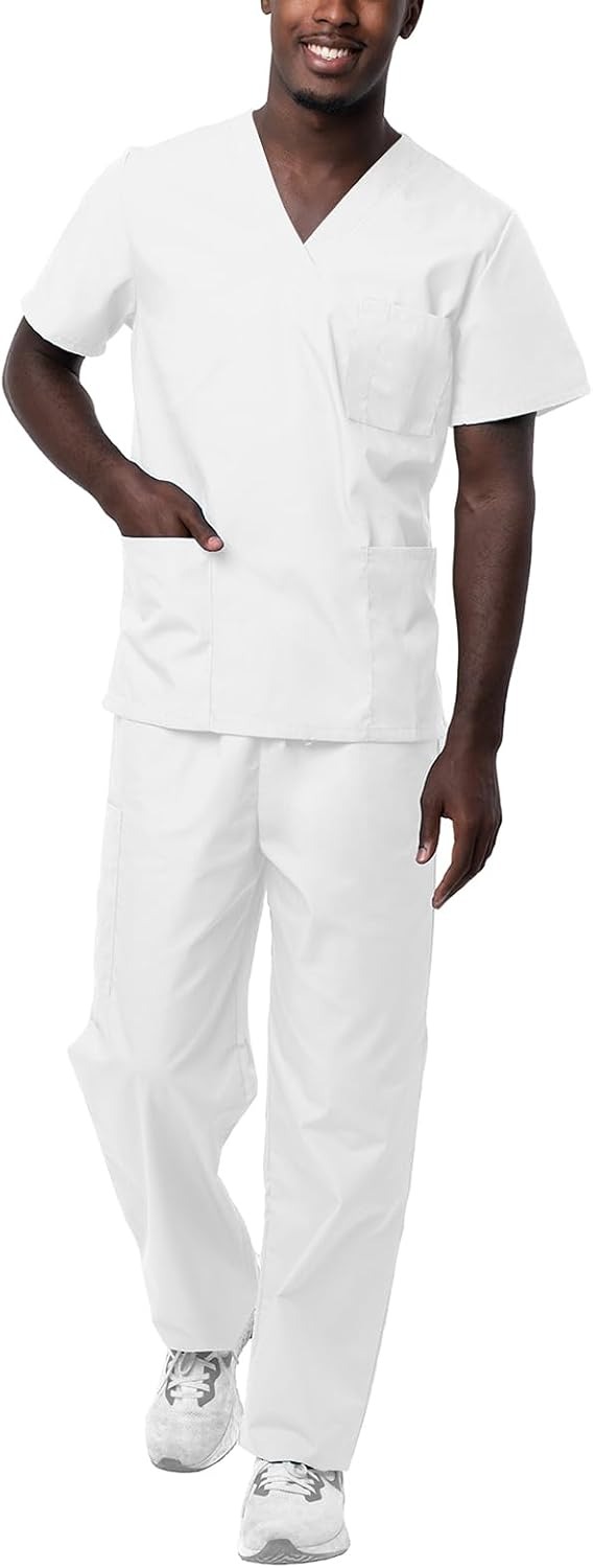 Sivvan Unisex Scrubs Set – V-Neck Top & Drawstring Pants (3)