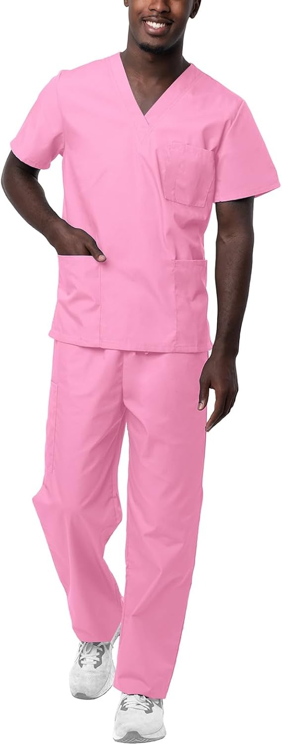 Sivvan Unisex Scrubs Set – V-Neck Top & Drawstring Pants (4)