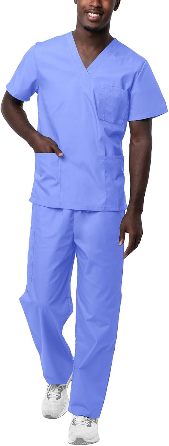 Sivvan Unisex Scrubs Set – V-Neck Top & Drawstring Pants (5)