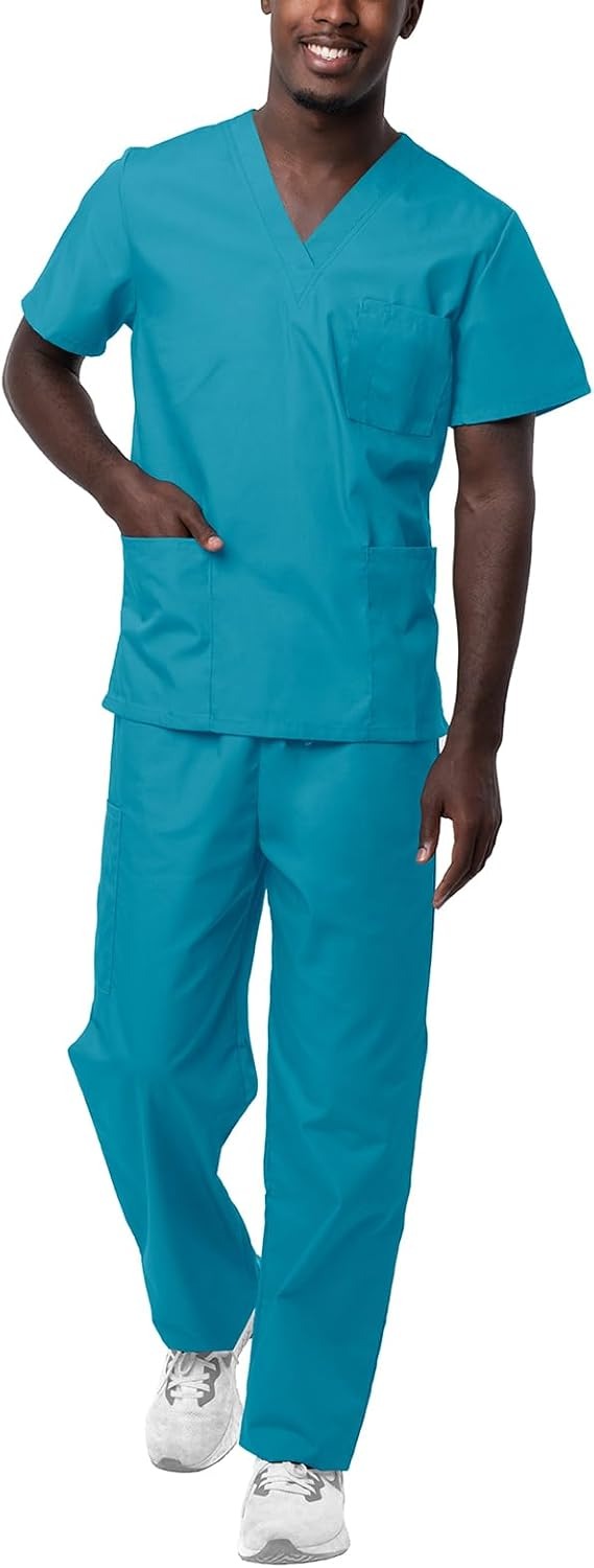 Sivvan Unisex Scrubs Set – V-Neck Top & Drawstring Pants (6)