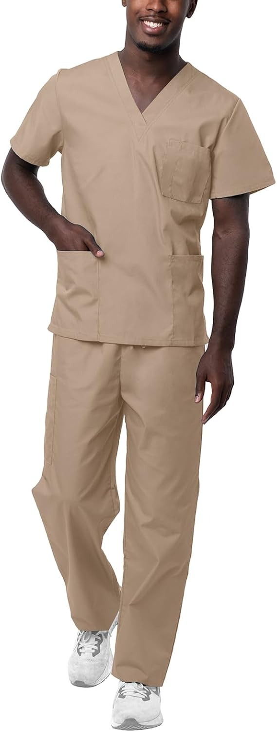Sivvan Unisex Scrubs Set – V-Neck Top & Drawstring Pants (7)