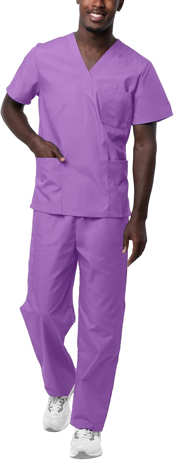 Sivvan Unisex Scrubs Set – V-Neck Top & Drawstring Pants (8)