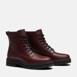 Timberland Men’s Leather Boots – Burgundy Lace-Up