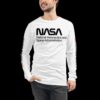 NASA USA Flag Long Sleeve T-Shirt – Unisex White Tee
