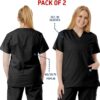 Spectrum Uniforms Unisex V-Neck Scrub Tops – 2-Pack