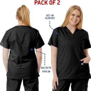 Spectrum Uniforms Unisex V-Neck Scrub Tops – 2-Pack